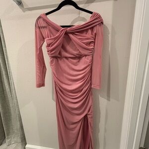 Elegant Pink Off-Shoulder Dress